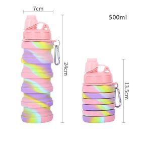 500ml Creative Silicone Folding Water Cup Outdoor Sports Ride Fitness Portable Kettle Camouflage Gift Cup Free Delivery Items (Color: 02, Capacity: 0.5L)