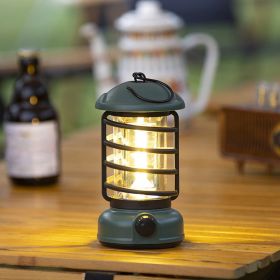 l400 Lumens NEW Retro Camping Lights; Atmosphere Tent Lights COB Battery Lighting Hanging Lights; Outdoor Camping Accessories (Color: L803B-Green)